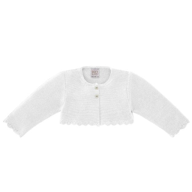 chaqueta para bebe corta blanca esencial paz rodriguez