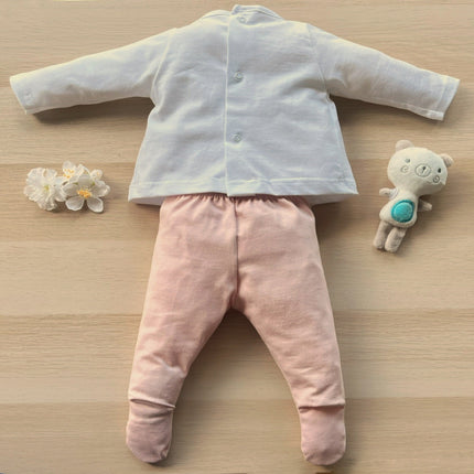 Lotus Flower Set with Doublet and Legging for Newborn in Nude color