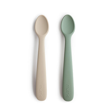 Pack of 2 Silicone Spoons in Sand and Cambridge Blue